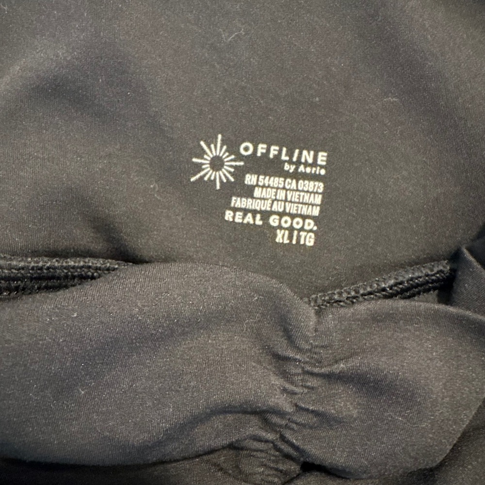 OFFLINE Aerie Real Good V-Waist Lined Shorts Black Pockets XL Flirty Sporty - Picture 3 of 8